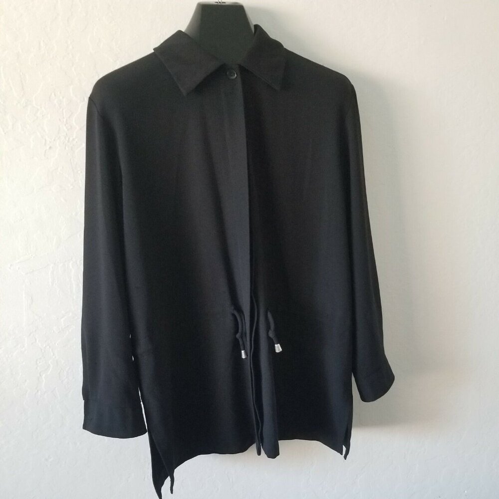 Sport Collection Canada Women's Drawstring Waist Jacket Black Side Lightweight